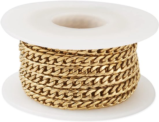 Curb Chain Link Spoel voor Creatieve Projecten - Sterke Keten, DIY Accessoires en Handwerk Materialen