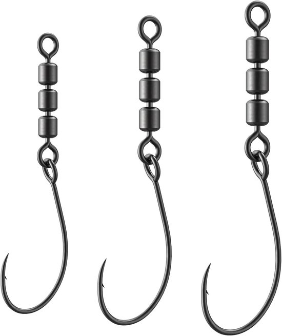 Curved Barbed Wire Rotatie Haken voor Vissen, 10 Stuks Teflon Coating, Voorkomt Lijn Twist en Ideaal voor Forel en Aas Rotatie van Merkloos