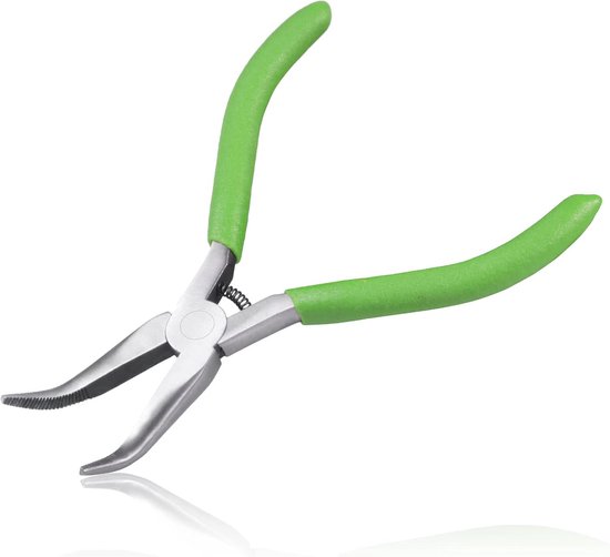 Curved Nose Pliers voor Sieraadmaken - 5 Inch Curved Chain Nose Pliers met Serrated Jaws - Professionele DIY Handgereedschappen van Merkloos