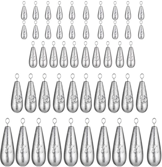 Dailygoods - 50 Stuks Vistuig Gewichten - Diverse Gewichten voor Perfecte Hengelsport