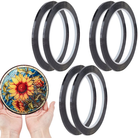 Dailygoods - 6 Stuks Zelfklevende Loodlijnen voor Glas-in-Lood Decoratie