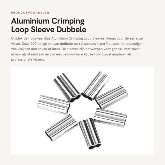 Dailygoods- Crimping Mouw 200 stuks - Dubbele Vat Mouwen - Koper Buis Connector - Corrosiebestendig - Hoogwaardig Materiaal - Professionele Keuze - Visconnector van Dailygoods