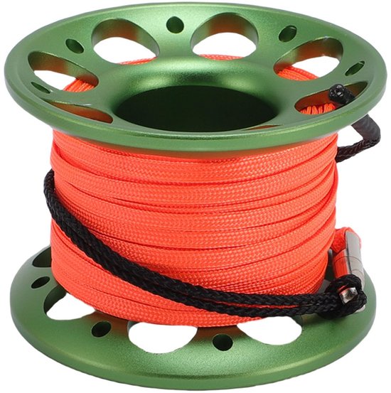 Dailygoods - Dailygoody - Diving Reel - Lichtgewicht Aluminium Wreck Cave Finger Spool - 15 Meter - Dubbelzijdige Klem - Perfect voor Duiken en Onderwater Avonture