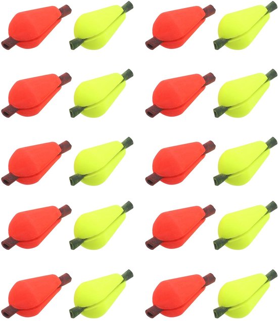 Dailygoods - Dailygoody - Float Foam Vliegvissen - Float Strike Indicator - Fluorescerend Geel en Oranje Rood - Vliegvissen Accessoire - 20 Stuks - Geschikt voor A