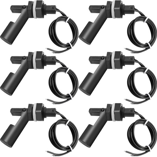 Dailygoods - Dailygoody - Float Switch Set van 6 - Waterniveau Sensor voor Aquariums - Hydroponics - Betrouwbaar - Waterniveau - Draagbaar - Geschikt voor Aquarium