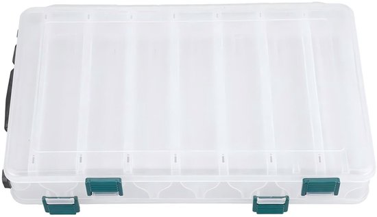 Dailygoods - Dailygoody - Kunstaas doos - Plastic dubbelzijdig - Grote capaciteit - Visaccessoire - Duurzaam en praktisch - Geschikt voor vissers - 27 x 19 x 5 cm