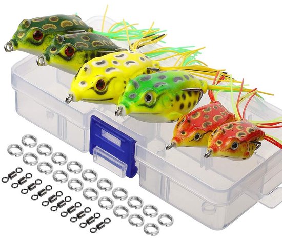 Dailygoods - Dailygoody - Topwater Kikker Lures - Kunstmatige Kikker Vissen - Set met Zacht Lokaas - Multicolors - Geschikt voor Snoekforel en Bass