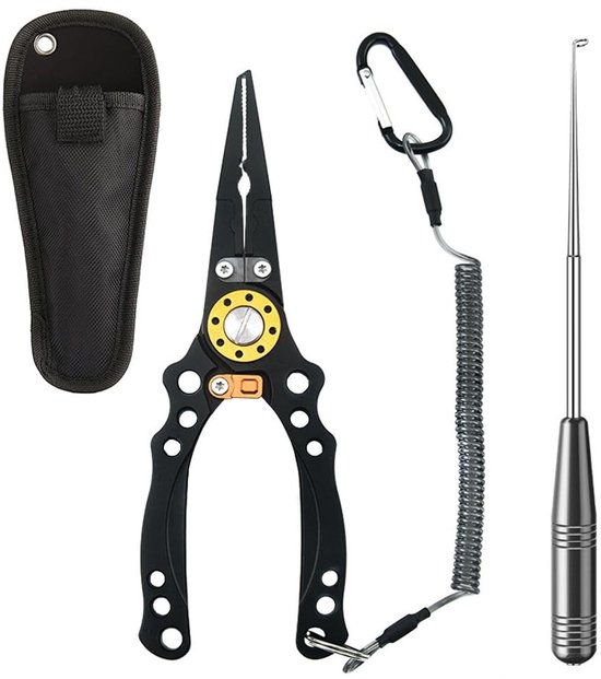 Dailygoods - Dailygoody - Vissen Tangen - Aluminium Vissen Tang Schaar - Multifunctioneel Vissen Tool - L - Haak Verwijderen - Lijn Snijden - Geschikt voor Vissers
