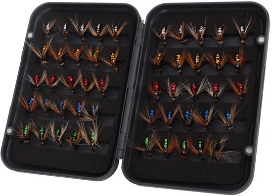 Dailygoods - Dailygoody - Visserslokken Set - 50 Professionele Visserslokken - Inclusief Hoogwaardige Haken - Met Opbergdoos - Perfect voor Vissen - Diverse soorte...