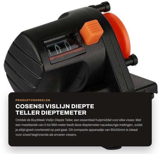 Dailygoods- Diepteteller 0-999M - Vislijn Teller - Dieptemeter - Visgerei Tool - Kunststof - Praktisch Gereedschap - Vislijnmeter van Dailygoods