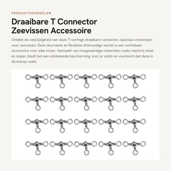 Dailygoods- Draaibare Connector - Drievoudige Wartel - Duurzaam - Roestvrij Staal - Flexibel - 20 Stuks - 29mm Lengte - Rolwartel van Dailygoods