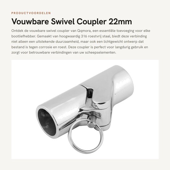 Dailygoods- Draaikoppeling - Duurzaam Roestvrij Staal - Opvouwbaar - Hoge Betrouwbaarheid - Corrosiebestendig - Geschikt voor Scheepvaart - Pijpverbinder