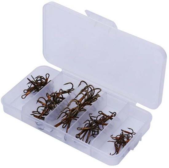 Dailygoods- Drillingshaken 50 Delen - Koolstofstaal - Hengelset - Tackle Box - Vissen - Accessoires - Vishaken