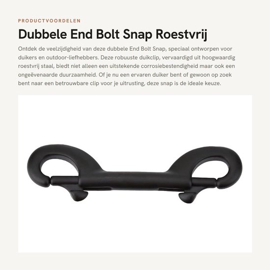 Dailygoods- Duiker Clip Roestvrij Staal - Veerbelaste Duimvergrendeling - Eenvoudige Bevestiging - Duurzaam - Corrosiebestendig - Lichtgewicht 41-76 g - Snaphaak