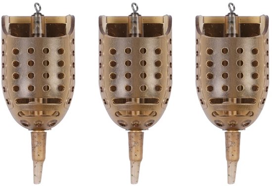 Dailygoods- Feeder 3 Stuks - Pellet Method Feeder - Gewichtsmarkering 30g/40g/50g - Duurzaam Aluminium - 7 cm x 3 cm - Voor Karpervissen - Vissysteem