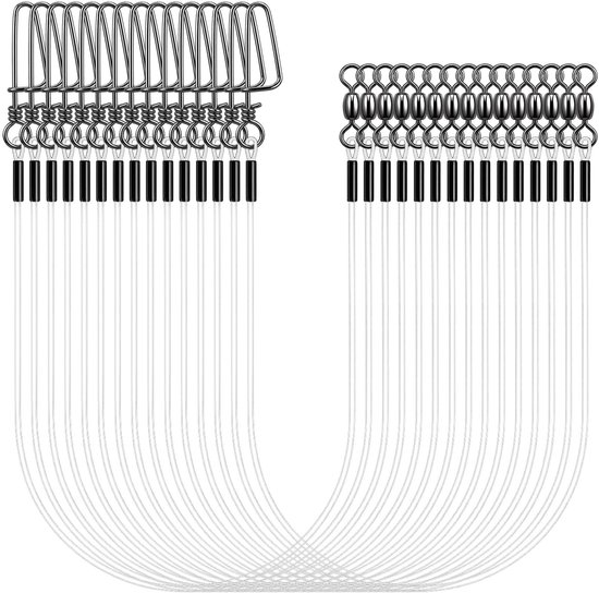 Dailygoods- Fluorocarbon Leiders 15 Stuks - Onderlijn Roofvis - Onderlijn Karper - Transparant - Slijtvast - Sterke Wartel en Snap