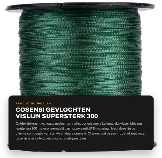 Dailygoods- Gevlochten Vislijn 300 m - PE Vislijn - Supersterke Vislijn - Multi-filament - Hoge Sterkte - Duurzaam en Robuust - Visdraad