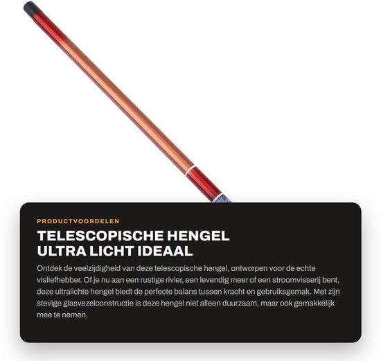 Dailygoods- Handhengel Telescoop - Ultra Licht - Harde Visuitrusting - Zoetwater - Vaste Stok - Geschikt voor Beginners - Vishengel