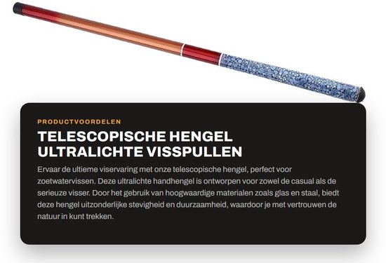 Dailygoods- Handhengel Telescoop - Ultra Licht - Harde Visuitrusting - Zoetwater - Vaste Stok - Schokbestendig - Vishengel van Dailygoods