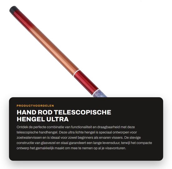 Dailygoods- Handhengel Telescoop - Ultra Licht - Zoetwater - Harde Visuitrusting - Vaste Stok - 1,8 oz Gewicht - Vishengel van Dailygoods