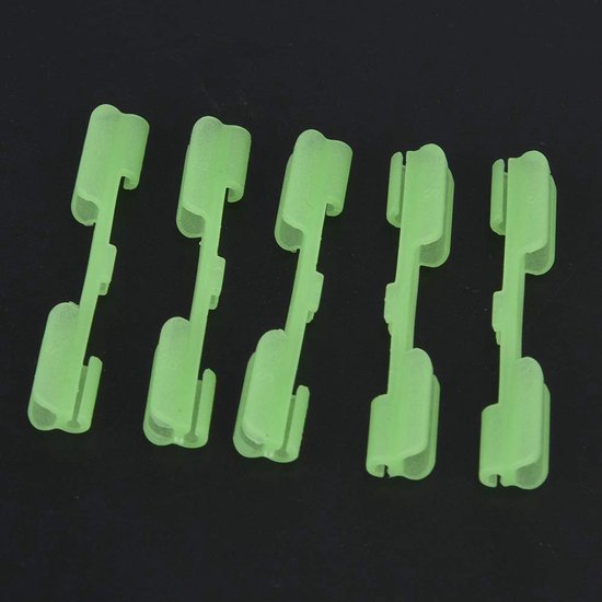 Dailygoods- Hengel Clips 40 Stuks - ABS Kunststof - Lichtgewicht - Draagbaar - Voor Nachtvissen - Geschikt voor Staafdiameters 1,5/2/2,5 mm - Vishulpmiddelen