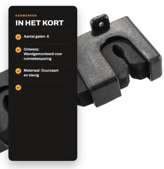 Dailygoods- Hengel Display Rek - 6 Gaten - Wandgemonteerd