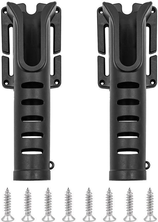 Dailygoods- Hengel Holster 2 Stuks - Hengel Taille Houder - Outdoor Hengel Inbrengen - ABS Materiaal - Zwart - Handen Vrij - Hengelhouder
