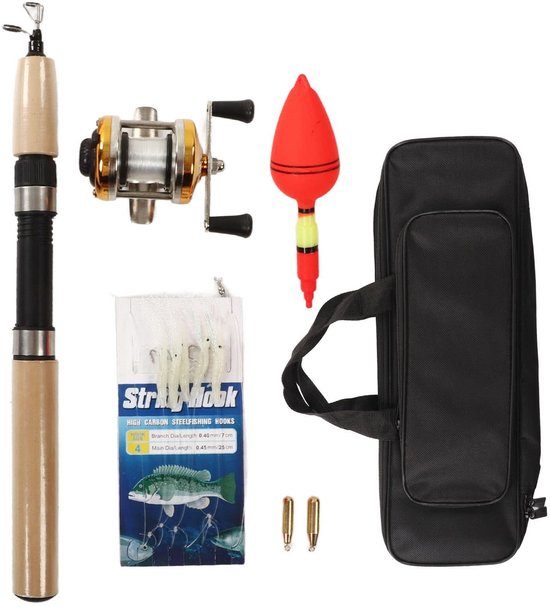 Dailygoods- Ijsvissen Set Ultralicht - Ijs Hengel - Jigs - Molen - Vlotter - Draagbare Tas - Hengelset van Dailygoods