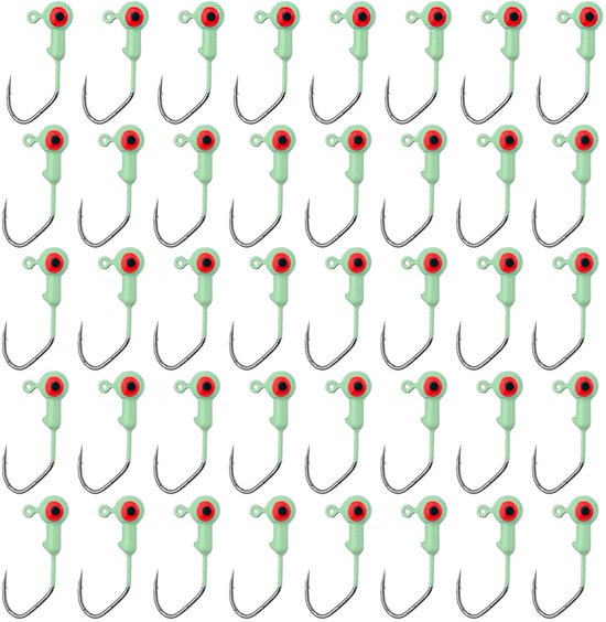 Dailygoods- Jig Heads 40st - Glow in the Dark - Crappie Loodkoppen - 3D-Ogen - Lichtgewicht - Roestvrij Staal - Ideale Visaccessoires - Vishaken van Dailygoods