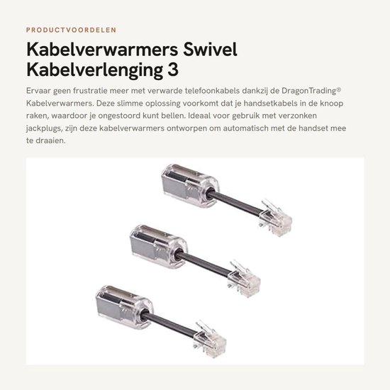 Dailygoods - Kabelverwarmers - Swivel Kabelverlenging - 3 Stuks - Zwart - Verwarming - Bescherming van kabels - Geschikt voor buitengebruik - Kleur zwart
