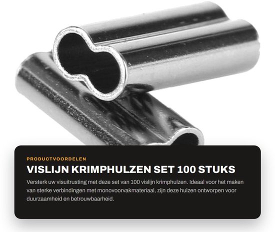 Dailygoods- Krimphulzen 100 Stuks - Double Barrel - Klemhulzen - Draadgeleider - Koperen Buisconnectoren - Corrosiebestendig - Vislijnhulzen