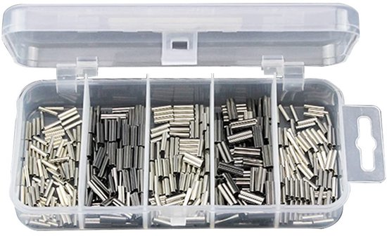 Dailygoods- Krimpmouwen 500 Stuks - Koperen Barrel - Draadkabel Connector - Vislijn Tuigage - Corrosiebestendig - Hoogwaardig Materiaal - Connectoren