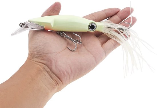 Dailygoods- Kunstaas 14 cm - Octopus/Octopus Snoek - Kunststof - Lichtgevend - Zachte Tentakels - Schokbestendig - Vishaak