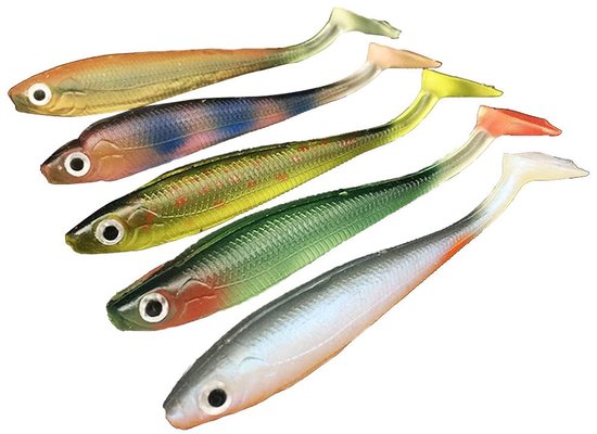 Dailygoods- Kunstaas Set 20 Stuks - Zacht Aas - Zinkende Swimbait - Jig Loodkop - Voor Zout/Zoetwater - Hoogwaardig PVC - Vissersaas van Dailygoods