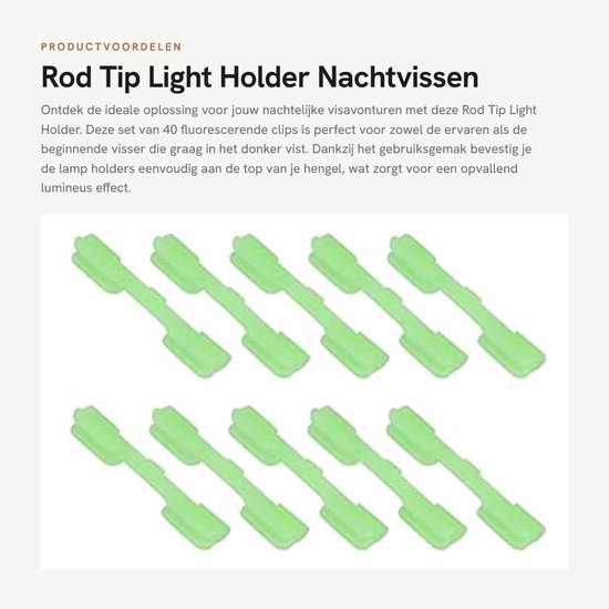 Dailygoods- Lichtstick Clip 40 Stuks - Draagbare Houder - Fluorescerende Clip - Vissen Accessoire - ABS Materiaal - Geschikt voor Hengels - Vissersclip