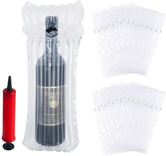 Dailygoods- Luchtkolomzak 10 Stuks - Opblaasbare Verpakking - Transparant - PE Materiaal - Afmetingen 24 x 38,5 cm - Bescherming Kwetsbare Voorwerpen - Verpakkingszak