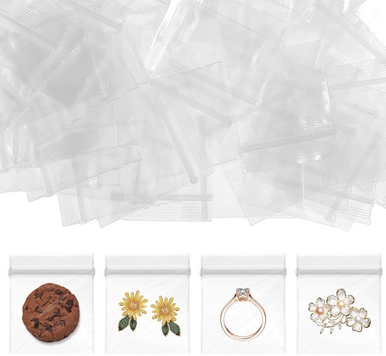 Dailygoods- Mini Zakjes 200 Stuks - Transparante Zakjes - Herbruikbare Zakjes - Sluitzakjes - Opslagzakjes - Duurzaam Materiaal - Ziplock Bags