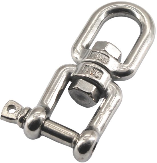 Dailygoods- Oogkaak Draaibare Ring 360° - M12 Beugel - Roestvrij Staal - Corrosiewerend - Max Belasting 1250KG - Stevig en Duurzaam - Ooghaak
