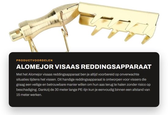 Dailygoods- Reddingsapparaat 30 m PE-lijn - Lure Retriever - Roestvrij staal/koper - 80 kg trekkracht - Duurzaam - Lichtgewicht 129 g - Aasretriever van Dailygoods