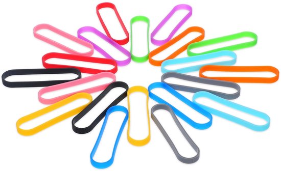 Dailygoods- Rubberen Banden - 30 Siliconen Elastieken - Veelkleurig - Brede Elastische Band - Zeer Elastisch Ontwerp - 70 x 5 mm