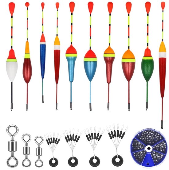 Dailygoods - Set van 10 Dobbers en Hengelaccessoires voor Vissen