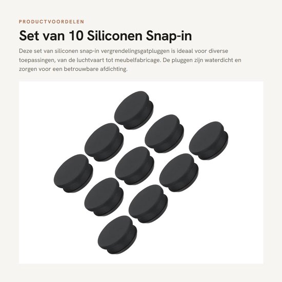 Dailygoods - Set van 10 Siliconen Snap-in Vergrendelingsgatpluggen van Dailygoods