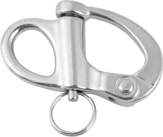 Dailygoods- Snap Shackle RVS - Oogsluiting - Snelsluiting - Zeilboot - Halyard - Schokbestendig - 12 x 52 mm - Beugelhaak