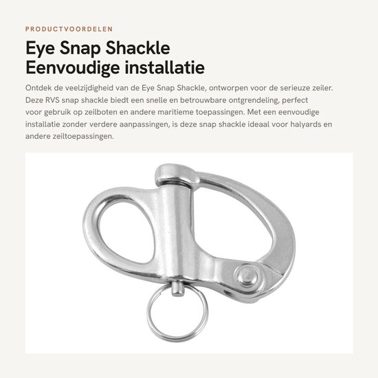 Dailygoods- Snap Shackle RVS - Quick Release - Halyard - Marine - Zeilboot - Eenvoudige installatie - Veilige werklast - Beugelhaak van Dailygoods