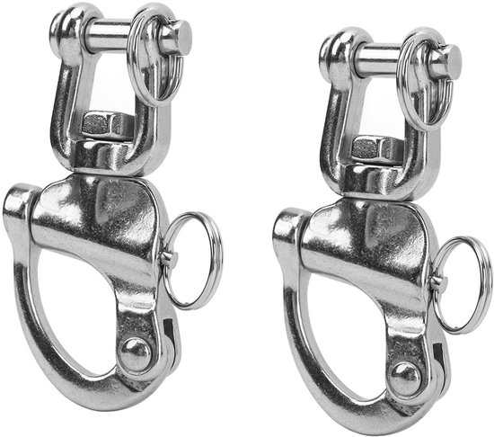 Dailygoods- Snaphaak 316 Roestvrij Staal - Snelsluiting - Rotating Eye - Duurzaam - Sterke Verbinding - Voor Marine Toepassingen - Haak