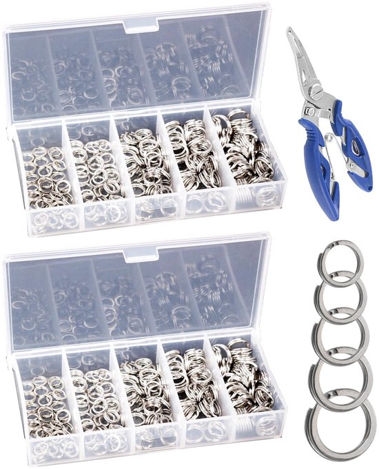 Dailygoods- Splitvisringen Roestvrij Staal - 200 Stuks - Meerdere Maten - Hoge Sterkte - Corrosiebestendig - Dubbele Ring Ontwerp - Vishaken