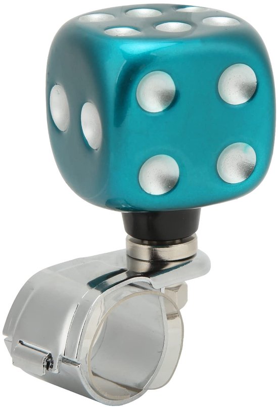 Dailygoods- Stuurwiel Spinner - Dobbelstenen Vorm - Geschikt voor Auto's/Vrachtwagens/Tractoren/Boten - Vermindert Stuurweerstand - Materiaal Metaallegering/Hars - Diameter Bevestigingsring 3cm - Stuurknop