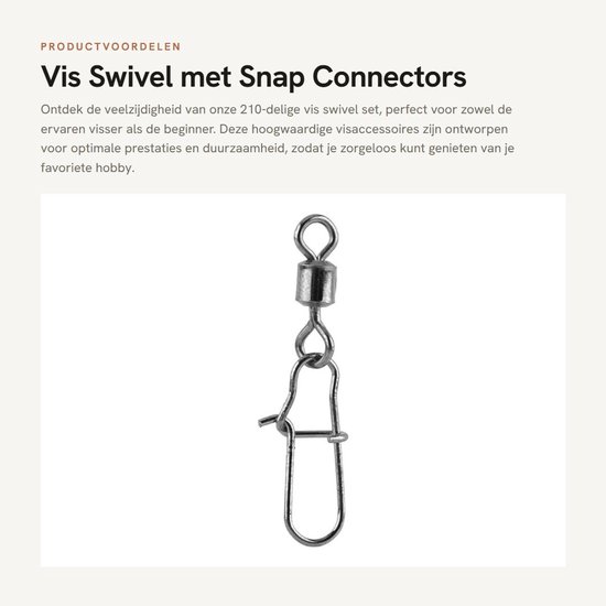 Dailygoods- Vis Swivel 210 Stuks - Snaps/Verbindingen - Duurzaam - Corrosiebestendig - Hoogwaardige Materialen - Herbruikbare Opbergdoos - Visaccessoires