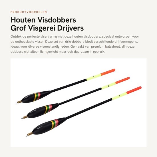 Dailygoods- Visdobbers Grof - Drijft Bobbers 3 Stuks - Gewogen van Dailygoods