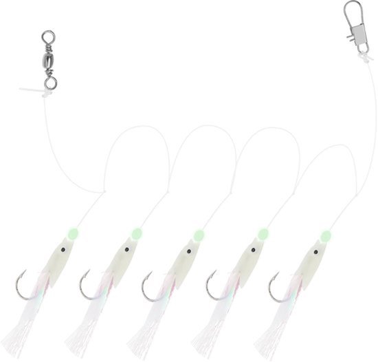 Dailygoods- Visgerei 15Pcs Lichtgevend - Zeevis Hoofd Haak - Gloeiende Haak